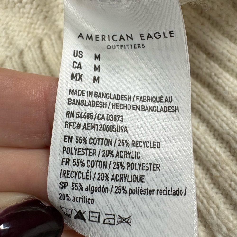 American Eagle Snoopy Mock Neck Sweater Women’s M Blue - Picture 9 of 10